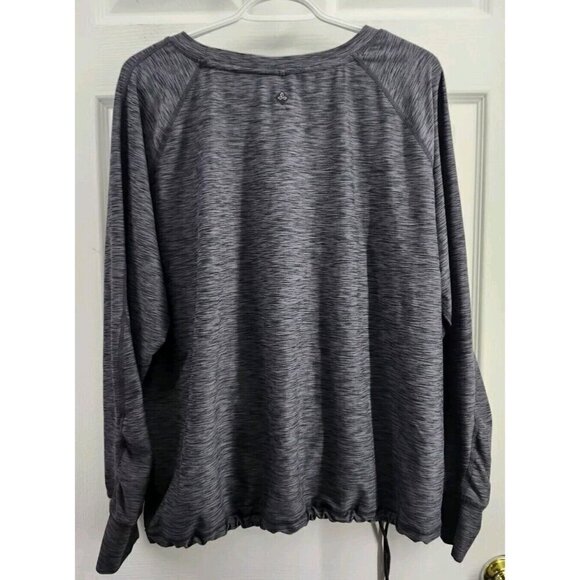 Prana Philipa Top Womens XL Heathered Gray Drawstring Hem Pockets Relaxed Fit - Picture 2 of 8